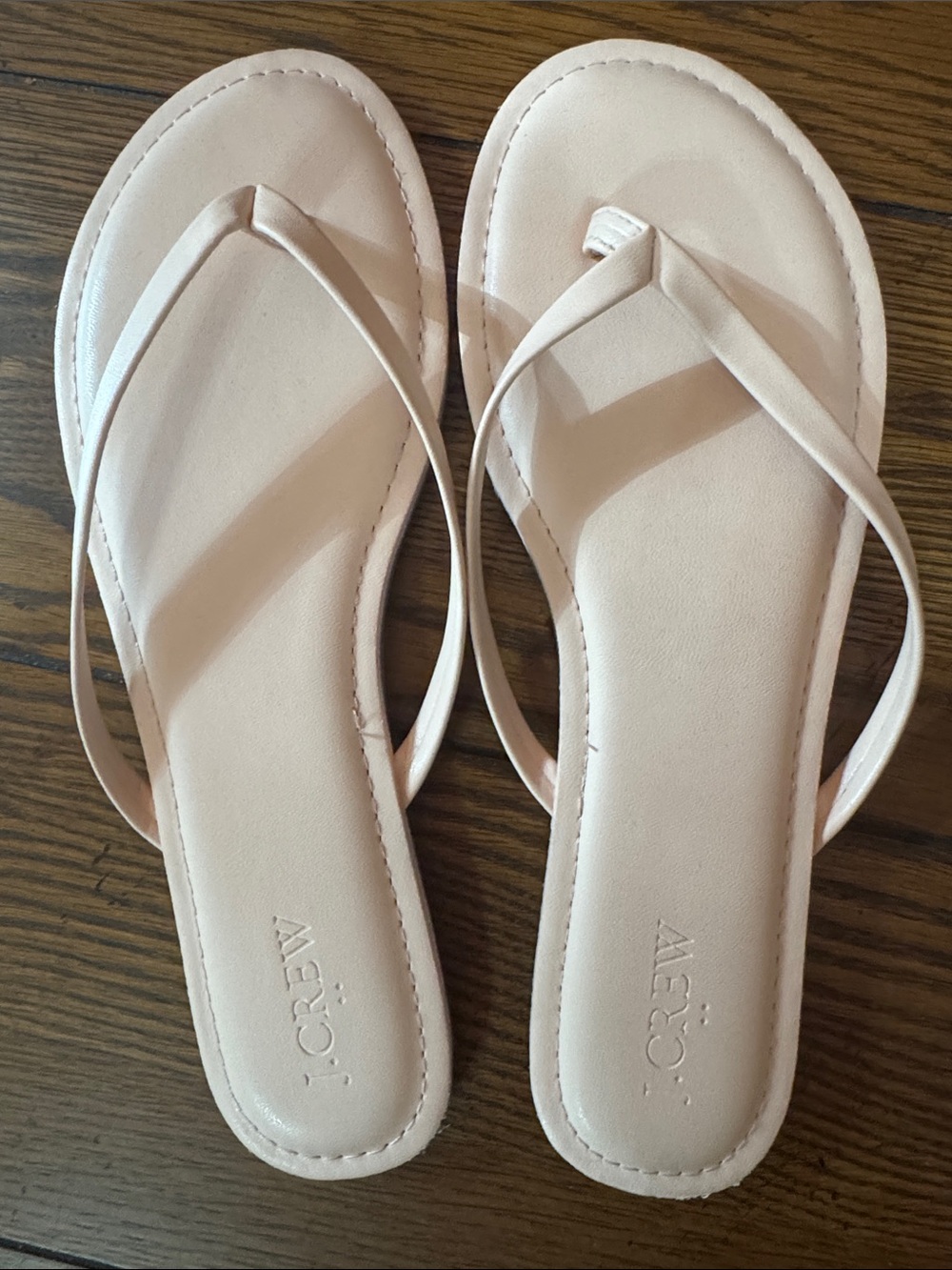 J. Crew Pale Pink Minimalist Flip Flop Sandals, 9, New